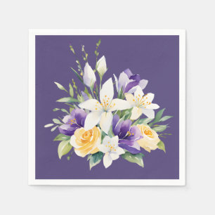 Beautiful Purple Floral Easter Blossoms Napkin