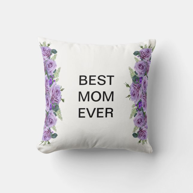 Beautiful Purple floral pillow for Mum (Front)