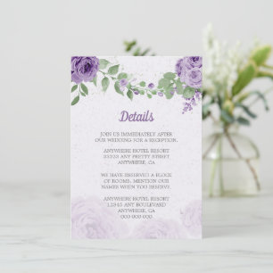 beautiful purple flowers green leaves botanical enclosure card