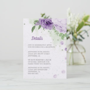 beautiful purple flowers green leaves botanical enclosure card