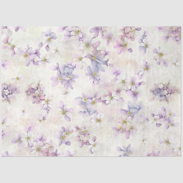 Beautiful Purple Flowers  Tissue Paper (Front)