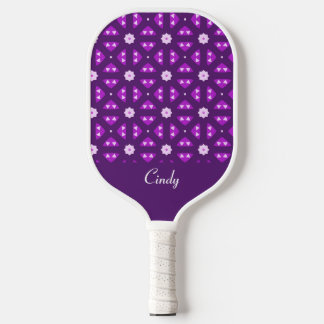 Beautiful Purple Geometric Pattern Pickleball Paddle