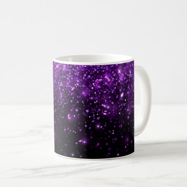 Beautiful Purple Glitter Print  Coffee Mug (Front Right)