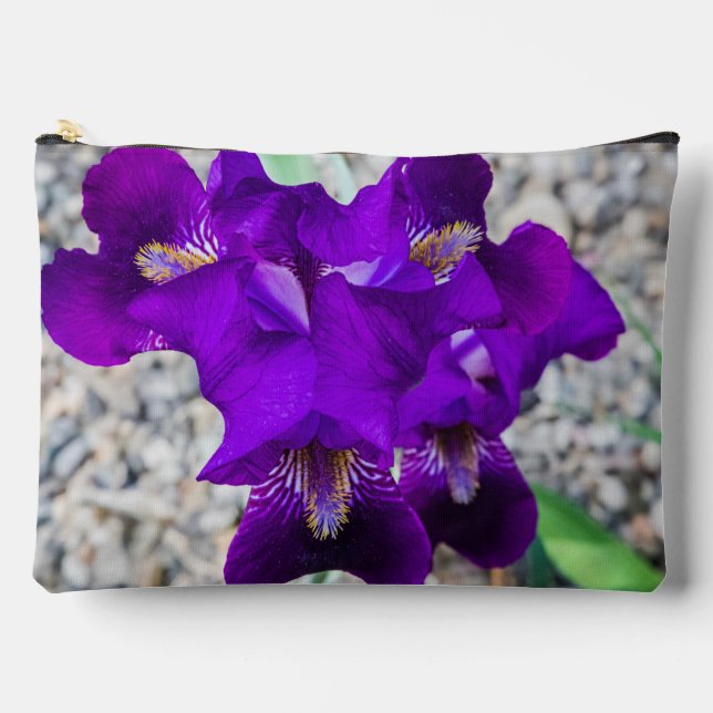 Beautiful purple iris accessory pouch (Front)