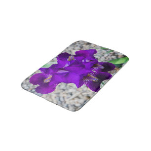 Beautiful purple iris bath mat