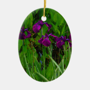 Beautiful Purple Iris Ceramic Tree Decoration
