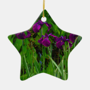 Beautiful Purple Iris Ceramic Tree Decoration
