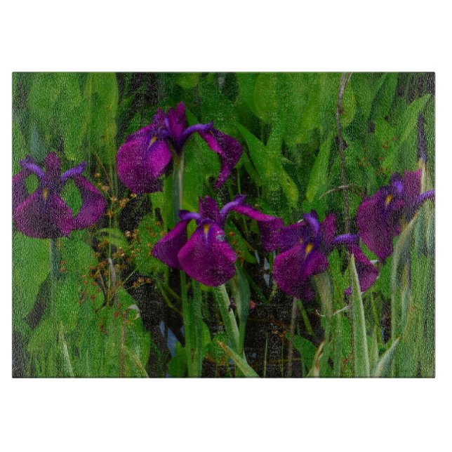 Beautiful Purple Iris Cutting Board (Front)