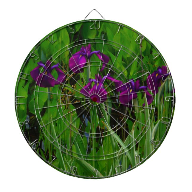 Beautiful Purple Iris Dartboard (Front)