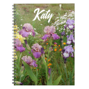 Beautiful Purple Iris Flower floral Customisable Notebook