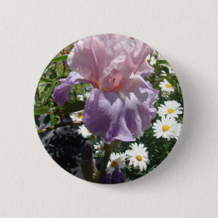 Beautiful Purple Iris Flower floral Photo 6 Cm Round Badge