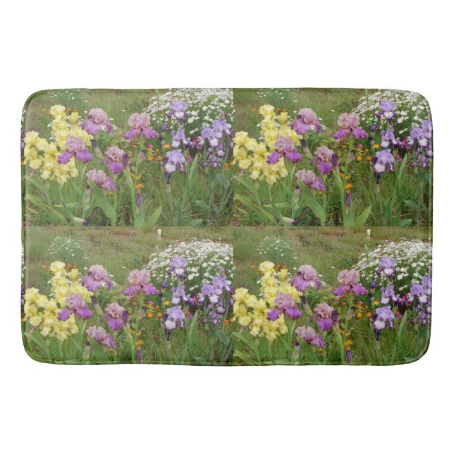 Beautiful Purple Iris Flower floral Photo Bath Mat (Front)
