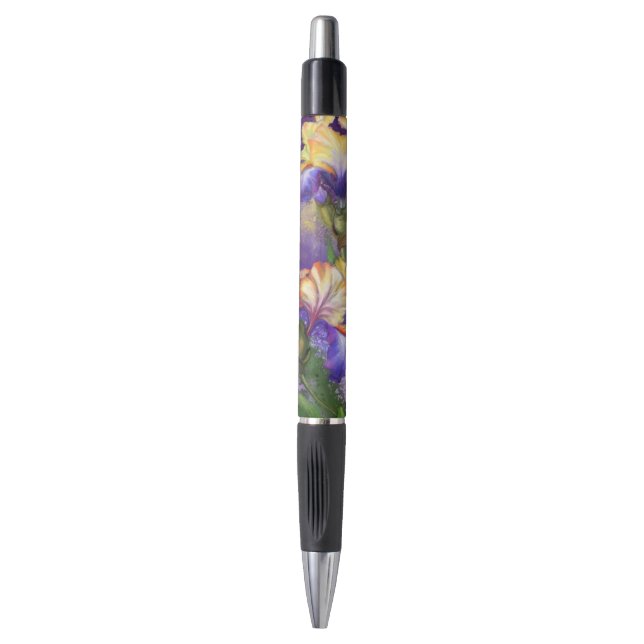 Beautiful Purple Iris Flowers Pen (Front Vertical)