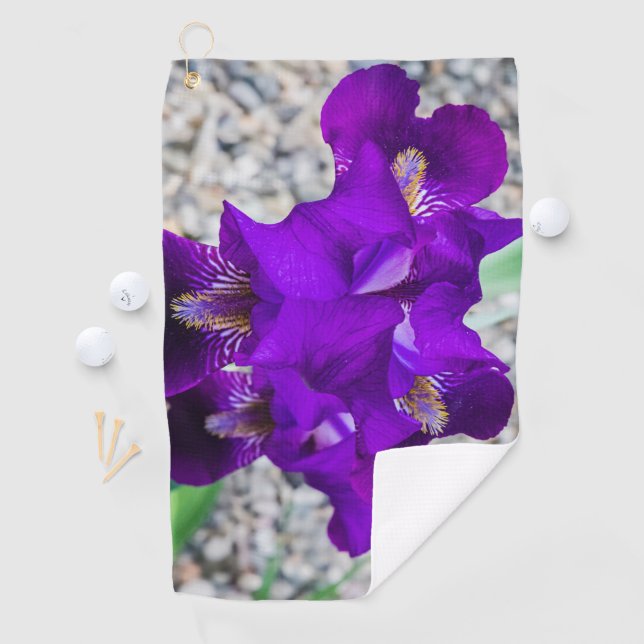 Beautiful purple iris golf towel (InSitu)