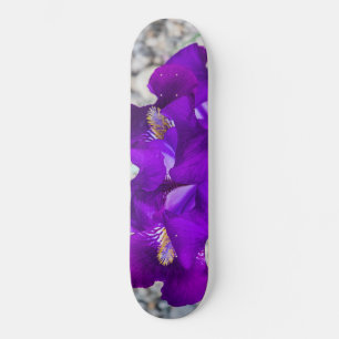 Beautiful purple iris skateboard
