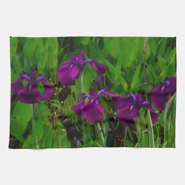 Beautiful Purple Iris Tea Towel (Horizontal)