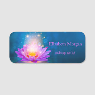 Beautiful Purple Lotus,Lake Blue Name Tag