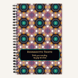 Beautiful Purple Mauve Name Saying Geometric Tile Notebook