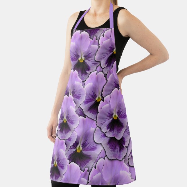 Beautiful Purple Pansy Garden Apron (Insitu)