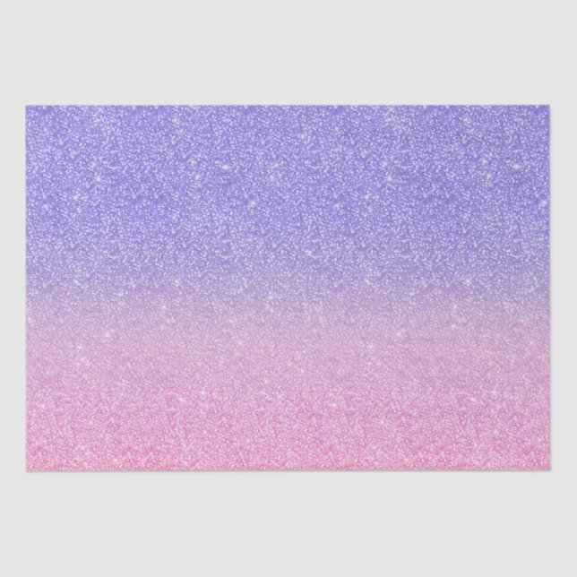 Beautiful Purple Pink Glitter Ombre Tissue Paper (Front)