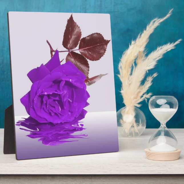 Beautiful Purple Rose Photo Plaque (Side)