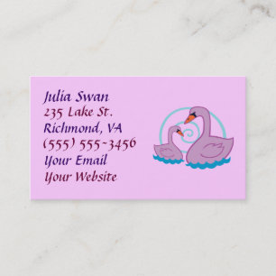 Beautiful Purple Swan Business Cards