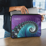 Beautiful Purple Turquoise Gradient Spiral Fractal Laptop Sleeve<br><div class="desc">This beautiful personalised laptop case features an abstract spiral fractal design in purple and turquoise shades. Great gift for fractal lovers,  math students or teachers.</div>