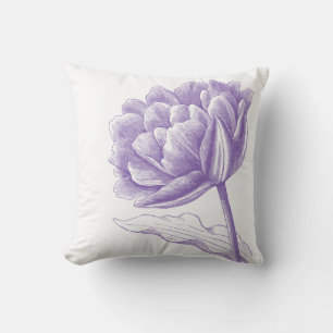 Beautiful Purple Vintage Floral Illustration Cushion