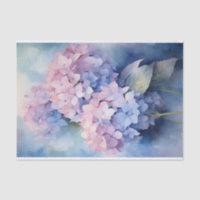 Beautiful Purple Watercolor Hydrangea Decoupage