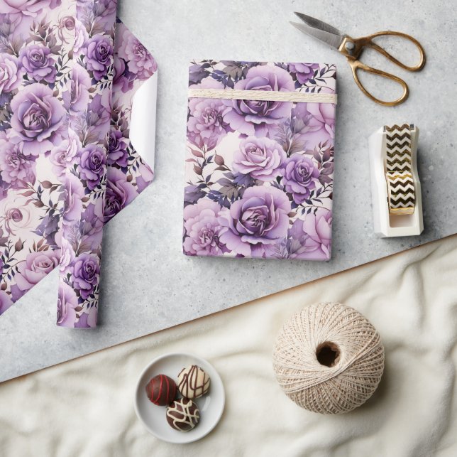 Beautiful Purple Wildflowers  Wrapping Paper (Crafts)
