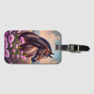 Beautiful Quarter Horse with flowers Luggage Tag