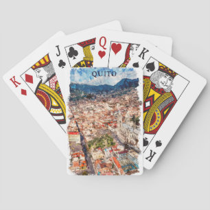Beautiful Quito Ecuador Cityscape Playing Cards