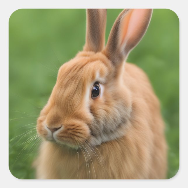 Beautiful Rabbit Square Sticker (Front)