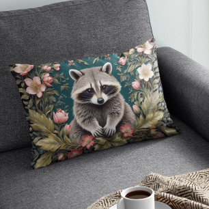 Beautiful Racoon Pink Floral Decorative Cushion