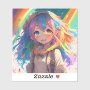 Beautiful Rainbow Anime Girl