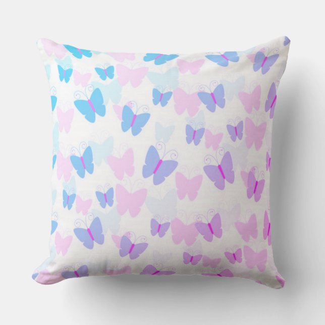 Beautiful Rainbow Butterflies Pattern Cushion (Front)