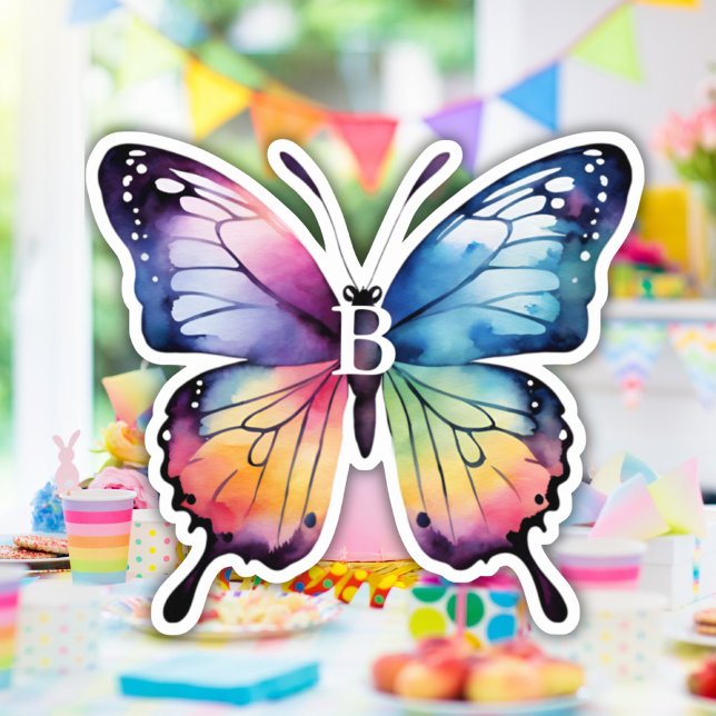 Beautiful Rainbow Butterfly Candy Kisses Monogram (Creator Uploaded)