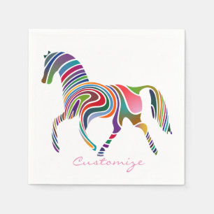 Beautiful Rainbow Color Horse Thunder_Cove Napkin