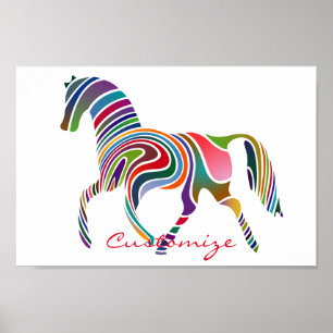 Beautiful Rainbow Color Horse Thunder_Cove Poster