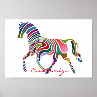 Beautiful Rainbow Color Horse Thunder_Cove Poster