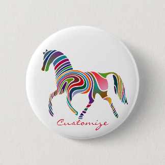 Beautiful Rainbow Colour Horse Thunder_Cove 6 Cm Round Badge