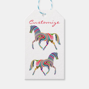 Beautiful Rainbow Colour Horse Thunder_Cove Gift Tags