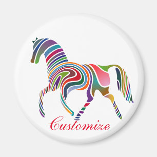 Beautiful Rainbow Colour Horse Thunder_Cove Magnet