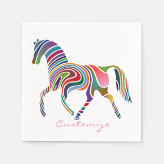 Beautiful Rainbow Colour Horse Thunder_Cove Napkin