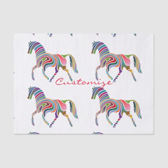 Beautiful Rainbow Colour Horse Thunder_Cove Tissue Paper (Front)