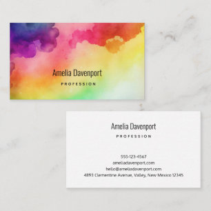 Beautiful Rainbow Colour Splatters Abstract Design Business Card