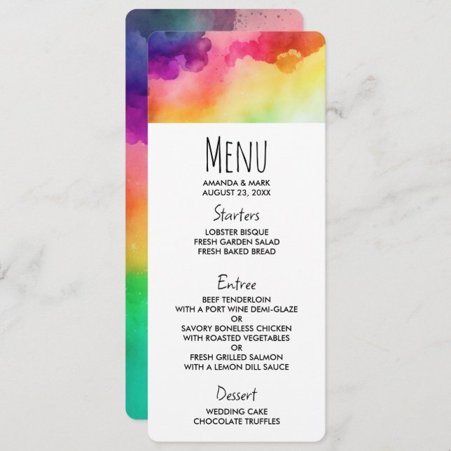 Beautiful Rainbow Colours Abstract Design Invitation (Front/Back)