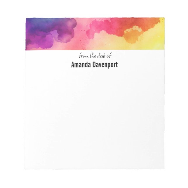  Beautiful Rainbow Colours Abstract Design Notepad (Front)