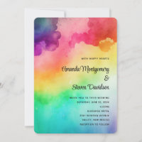 Beautiful Rainbow Colours Abstract Design Wedding