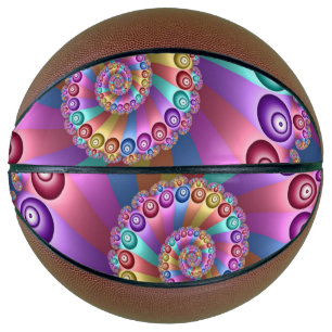 Beautiful Rainbow Colours Abstract Fractal Art Basketball
